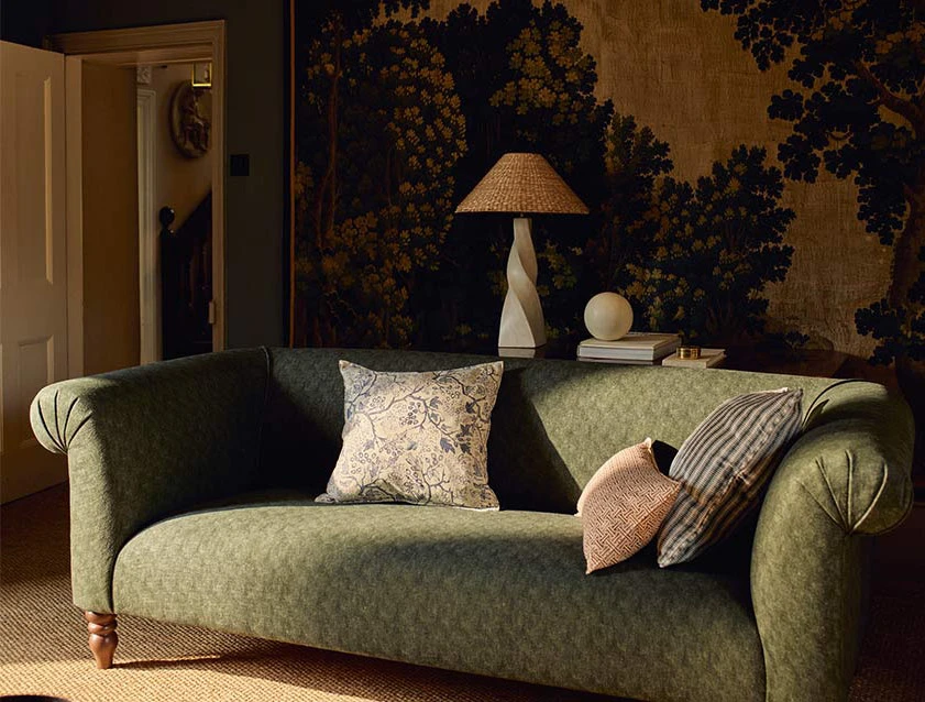 Exbury 3 Seater Sofa in Padua Pavement Forest Scatter in Gertrude Jekyll Velvet Ink_tablet